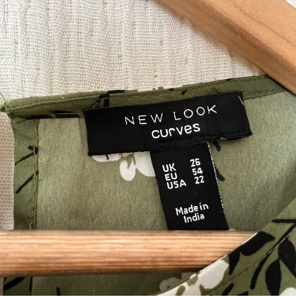 new look curves olive floral dress size 22 - Picture 7 of 11